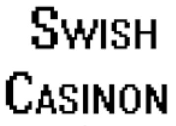 Texten "Swish Casinon" skrivet med svart pixeltext.